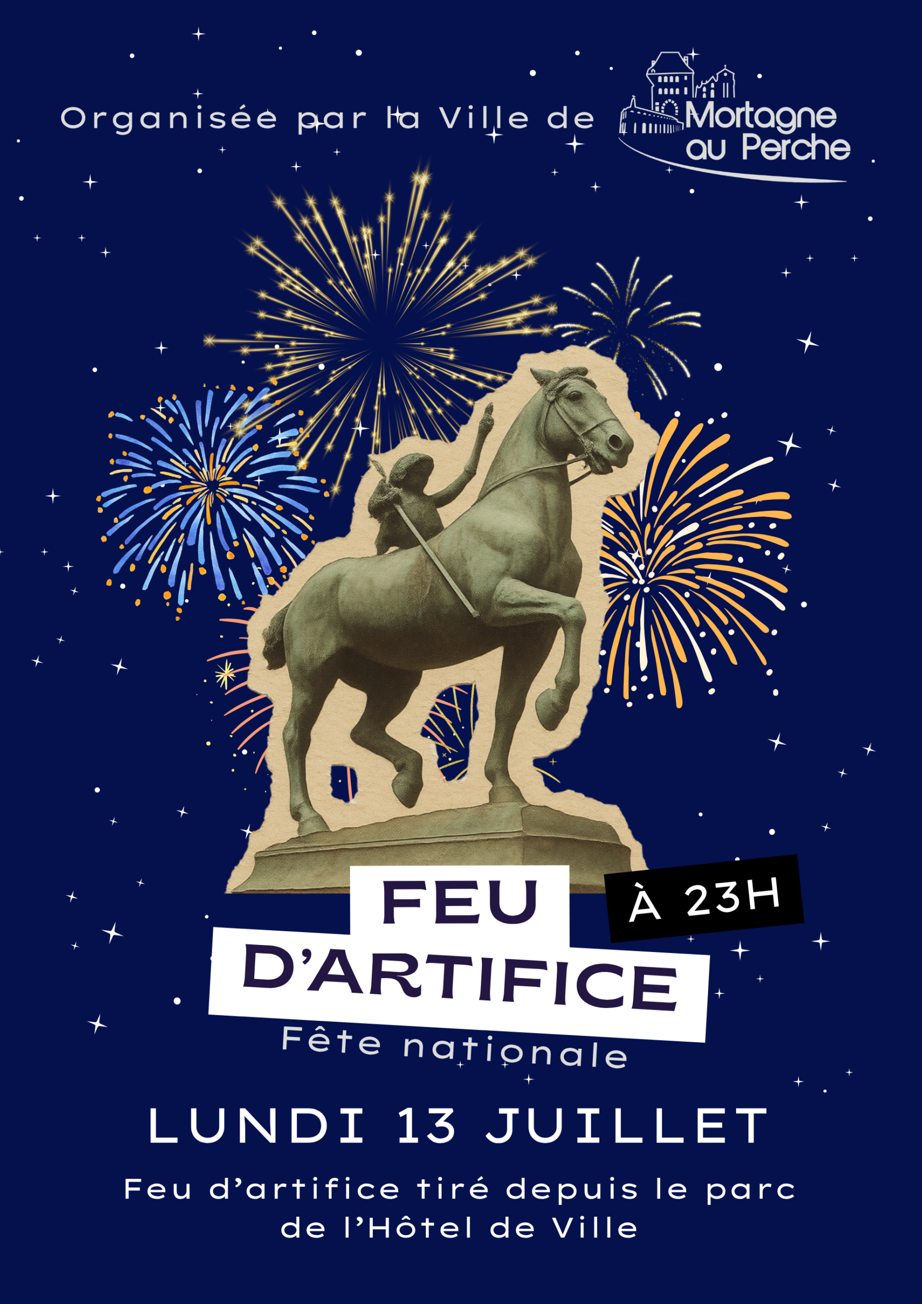 Feu d’artifice du 13 juillet Le ciel sera en fête lorsque la nuit tombera, les premières fusées lanceront la soirée et enflammeront l’été. Un moment joyeux, coloré et partagé, à vivre tous ensemble.