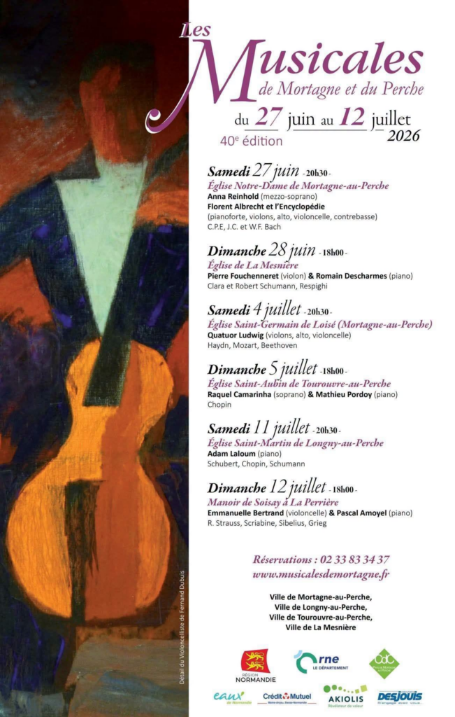 Programme du festival Les Musicales de Mortagne et du Perche 2026
Thème : Le Romantisme